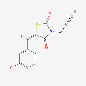 molecular formula C13H8FNO2S B4993597 (5E)-5-(3-fluorobenzylidene)-3-(prop-2-yn-1-yl)-1,3-thiazolidine-2,4-dione 