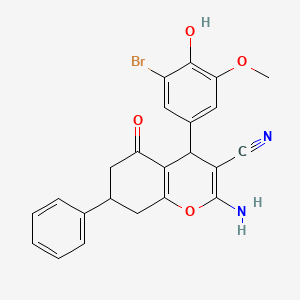 2-amino-4-(3-bromo-4-hydroxy-5-methoxyphenyl)-5-oxo-7-phenyl-4,6,7,8-tetrahydrochromene-3-carbonitrile