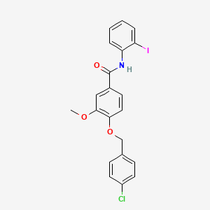 4-[(4-chlorobenzyl)oxy]-N-(2-iodophenyl)-3-methoxybenzamide