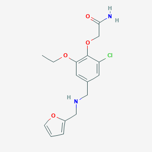 molecular formula C16H19ClN2O4 B499362 2-(2-Chloro-6-ethoxy-4-{[(furan-2-ylmethyl)amino]methyl}phenoxy)acetamide 
