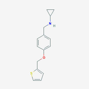 molecular formula C15H17NOS B499371 N-cyclopropyl-N-[4-(2-thienylmethoxy)benzyl]amine 