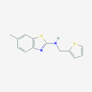 molecular formula C13H12N2S2 B499373 6-methyl-N-(thiophen-2-ylmethyl)-1,3-benzothiazol-2-amine 