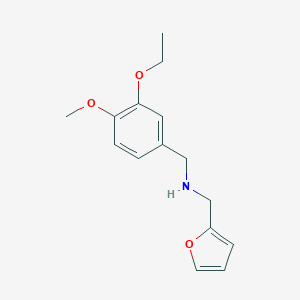 molecular formula C15H19NO3 B499375 1-(3-ethoxy-4-methoxyphenyl)-N-(furan-2-ylmethyl)methanamine 