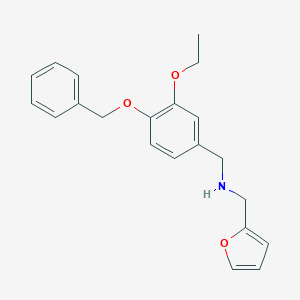 molecular formula C21H23NO3 B499383 1-[4-(benzyloxy)-3-ethoxyphenyl]-N-(furan-2-ylmethyl)methanamine 
