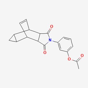 3-(3,5-dioxo-4-azatetracyclo[5.3.2.0~2,6~.0~8,10~]dodec-11-en-4-yl)phenyl acetate