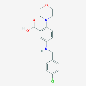 molecular formula C18H19ClN2O3 B499399 5-[(4-Chlorobenzyl)amino]-2-(4-morpholinyl)benzoic acid CAS No. 765933-41-3