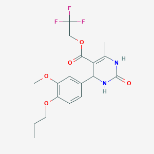 2,2,2-Trifluoroethyl 4-(3-methoxy-4-propoxyphenyl)-6-methyl-2-oxo-1,2,3,4-tetrahydropyrimidine-5-carboxylate