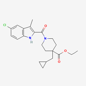 ethyl 1-[(5-chloro-3-methyl-1H-indol-2-yl)carbonyl]-4-(cyclopropylmethyl)-4-piperidinecarboxylate