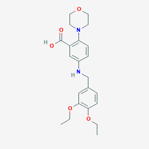 molecular formula C22H28N2O5 B499402 5-[(3,4-Diethoxybenzyl)amino]-2-(4-morpholinyl)benzoic acid CAS No. 765933-96-8