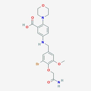 molecular formula C21H24BrN3O6 B499407 5-{[4-(2-Amino-2-oxoethoxy)-3-bromo-5-methoxybenzyl]amino}-2-(4-morpholinyl)benzoic acid 