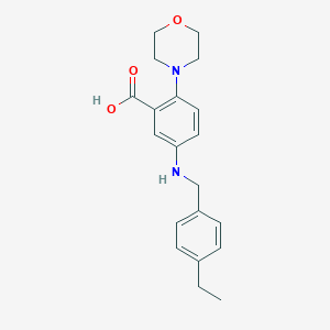 molecular formula C20H24N2O3 B499409 5-[(4-Ethylbenzyl)amino]-2-(4-morpholinyl)benzoic acid 