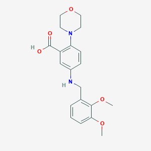 molecular formula C20H24N2O5 B499410 5-[(2,3-Dimethoxybenzyl)amino]-2-(4-morpholinyl)benzoic acid CAS No. 765925-02-8