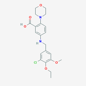 molecular formula C21H25ClN2O5 B499411 5-[(3-Chloro-4-ethoxy-5-methoxybenzyl)amino]-2-(4-morpholinyl)benzoic acid 