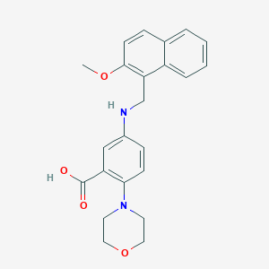 5-{[(2-Methoxy-1-naphthyl)methyl]amino}-2-(4-morpholinyl)benzoic acid