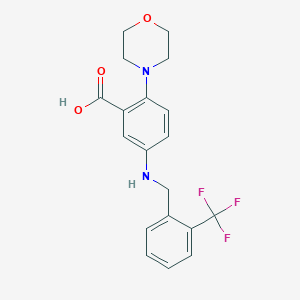 2-(4-Morpholinyl)-5-{[2-(trifluoromethyl)benzyl]amino}benzoic acid