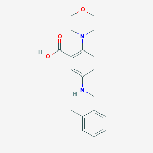 molecular formula C19H22N2O3 B499416 5-[(2-Methylbenzyl)amino]-2-morpholin-4-ylbenzoic acid 