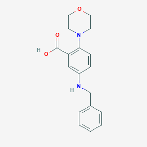 molecular formula C18H20N2O3 B499417 5-(Benzylamino)-2-morpholin-4-ylbenzoic acid CAS No. 765924-64-9