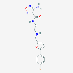 molecular formula C16H16BrN5O3 B499421 4-amino-N-[2-({[5-(4-bromophenyl)-2-furyl]methyl}amino)ethyl]-1,2,5-oxadiazole-3-carboxamide 