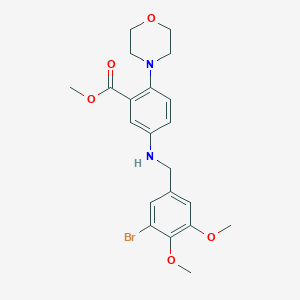 molecular formula C21H25BrN2O5 B499423 Methyl 5-[(3-bromo-4,5-dimethoxybenzyl)amino]-2-(4-morpholinyl)benzoate 