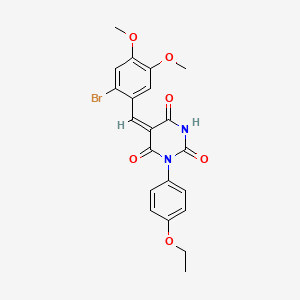 (5E)-5-[(2-bromo-4,5-dimethoxyphenyl)methylidene]-1-(4-ethoxyphenyl)-1,3-diazinane-2,4,6-trione