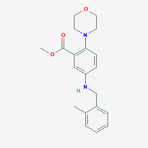 molecular formula C20H24N2O3 B499440 Methyl 5-[(2-methylbenzyl)amino]-2-(4-morpholinyl)benzoate 