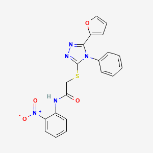 2-((5-(Furan-2-yl)-4-phenyl-4H-1,2,4-triazol-3-yl)thio)-N-(2-nitrophenyl)acetamide