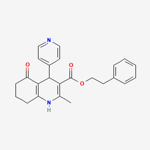 2-Phenylethyl 2-methyl-5-oxo-4-(pyridin-4-yl)-1,4,5,6,7,8-hexahydroquinoline-3-carboxylate