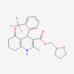 Tetrahydrofuran-2-ylmethyl 2-methyl-5-oxo-4-[2-(trifluoromethyl)phenyl]-1,4,5,6,7,8-hexahydroquinoline-3-carboxylate