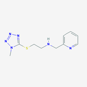 molecular formula C10H14N6S B499447 {2-[(1-methyl-1H-tetrazol-5-yl)thio]ethyl}(pyridin-2-ylmethyl)amine 