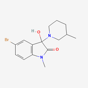 5-bromo-3-hydroxy-1-methyl-3-(3-methyl-1-piperidinyl)-1,3-dihydro-2H-indol-2-one