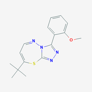 molecular formula C16H18N4OS B499450 2-(8-Tert-butyl[1,2,4]triazolo[3,4-b][1,3,4]thiadiazepin-3-yl)phenyl methyl ether CAS No. 875005-75-7