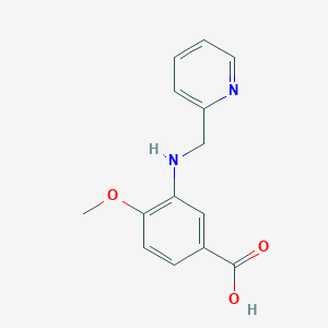 molecular formula C14H14N2O3 B499451 4-甲氧基-3-[(吡啶-2-基甲基)-氨基]-苯甲酸 CAS No. 878714-50-2