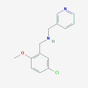 molecular formula C14H15ClN2O B499452 N-(5-chloro-2-methoxybenzyl)-N-(3-pyridinylmethyl)amine 