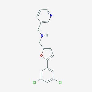 molecular formula C17H14Cl2N2O B499458 1-[5-(3,5-dichlorophenyl)furan-2-yl]-N-(pyridin-3-ylmethyl)methanamine 