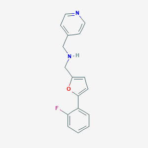molecular formula C17H15FN2O B499460 1-[5-(2-fluorophenyl)furan-2-yl]-N-(pyridin-4-ylmethyl)methanamine 