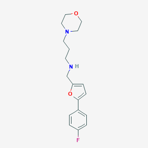 molecular formula C18H23FN2O2 B499463 N-{[5-(4-fluorophenyl)-2-furyl]methyl}-N-[3-(4-morpholinyl)propyl]amine 