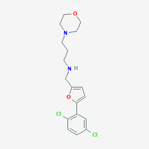 molecular formula C18H22Cl2N2O2 B499464 N-{[5-(2,5-dichlorophenyl)furan-2-yl]methyl}-3-(morpholin-4-yl)propan-1-amine 