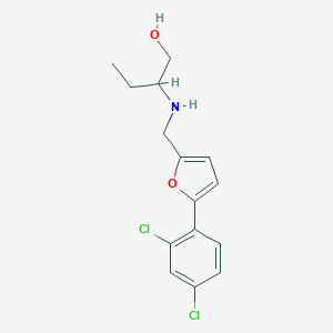 molecular formula C15H17Cl2NO2 B499466 2-({[5-(2,4-Dichlorophenyl)furan-2-yl]methyl}amino)butan-1-ol 