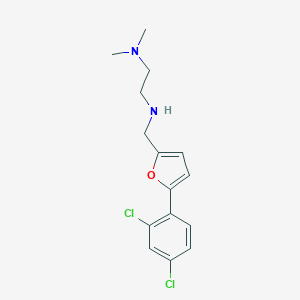 molecular formula C15H18Cl2N2O B499467 N'-{[5-(2,4-dichlorophenyl)furan-2-yl]methyl}-N,N-dimethylethane-1,2-diamine 
