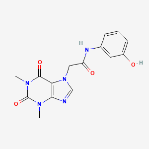 molecular formula C15H15N5O4 B4994673 2-(1,3-dimethyl-2,6-dioxo-1,2,3,6-tetrahydro-7H-purin-7-yl)-N-(3-hydroxyphenyl)acetamide 