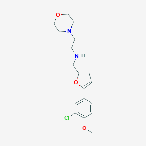 molecular formula C18H23ClN2O3 B499469 N-{[5-(3-chloro-4-methoxyphenyl)furan-2-yl]methyl}-2-(morpholin-4-yl)ethanamine 