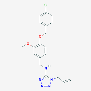molecular formula C19H20ClN5O2 B499470 N-(1-allyl-1H-tetraazol-5-yl)-N-{4-[(4-chlorobenzyl)oxy]-3-methoxybenzyl}amine 