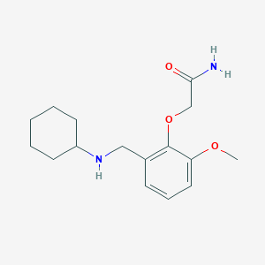 molecular formula C16H24N2O3 B499471 2-{2-[(Cyclohexylamino)methyl]-6-methoxyphenoxy}acetamide 