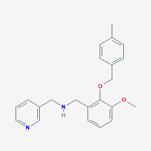 molecular formula C22H24N2O2 B499472 1-{3-methoxy-2-[(4-methylbenzyl)oxy]phenyl}-N-(pyridin-3-ylmethyl)methanamine 