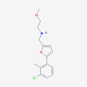 molecular formula C15H18ClNO2 B499477 N-{[5-(3-chloro-2-methylphenyl)furan-2-yl]methyl}-2-methoxyethanamine 
