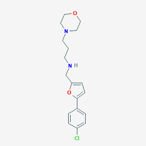 molecular formula C18H23ClN2O2 B499483 N-{[5-(4-chlorophenyl)-2-furyl]methyl}-3-morpholin-4-ylpropan-1-amine 
