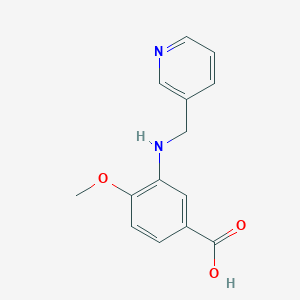 molecular formula C14H14N2O3 B499484 4-Methoxy-3-[(pyridin-3-ylmethyl)-amino]-benzoic acid CAS No. 876898-13-4