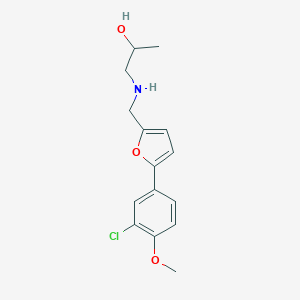 molecular formula C15H18ClNO3 B499485 1-({[5-(3-Chloro-4-methoxyphenyl)-2-furyl]methyl}amino)-2-propanol 
