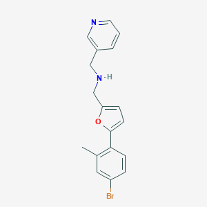 molecular formula C18H17BrN2O B499486 1-[5-(4-bromo-2-methylphenyl)furan-2-yl]-N-(pyridin-3-ylmethyl)methanamine 