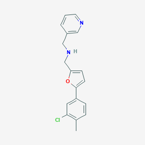 molecular formula C18H17ClN2O B499487 1-[5-(3-chloro-4-methylphenyl)furan-2-yl]-N-(pyridin-3-ylmethyl)methanamine 